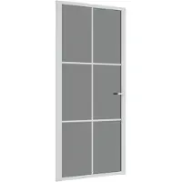 vidaXL Porte intérieure 93x201,5 cm Blanc Verre ESG et aluminium