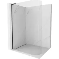 Mexen Kioto L paroi de douche à l'italienne incurvée 80 x 200 cm, transparente, noire - 800-080-103-70-06