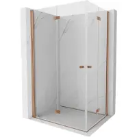 Mexen Cabine de douche pliante Mist-F Duo 120 x 75 cm, transparent, cuivre brossé - 8A6-120L-075P-65-00