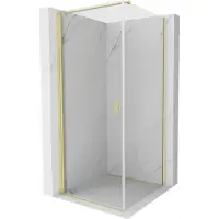 Mexen Mist-B cabine de douche pivotante 100 x 100 cm, transparent, doré brossé - 8A2T-100-100-55-00