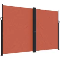 vidaXL Marquise latérale extensible rouge terre cuite 220x1000 cm