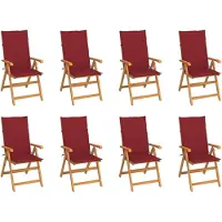vidaXL Chaises longues de jardin avec coussins 8 pcs. Bois massif teck