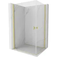 Mexen Cabine de douche à charnières Mist-B Duo 100 x 75 cm, transparente, or brossé - 8A2-100-075-55-00