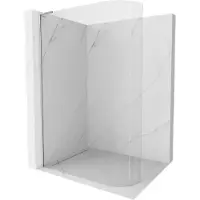 Mexen Kioto L paroi de douche de plain-pied arrondie 80 x 200 cm, transparente, chromée - 800-080-103-01-06