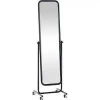 CLP Miroir sur pied Medusa avec roulettes, inclinable et pivotant à 360 degrés, noir