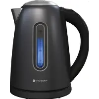 Kitchenbrothers Bouilloire - - Avec contrôle de la température - Électrique - Avec filtre à chaux - 1,7L - Noir/RVS