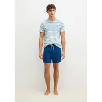 Marc O'Polo Pyjama court ' Mix N Match ' bleu / bleu clair / blanc