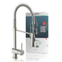 Schutte 79195U CORNWALL - Robinet de cuisine à spirale, basse pression, en acier inoxydable brossé