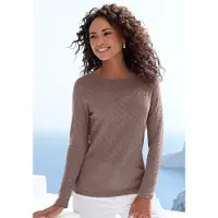 Vivance T-shirt marron / violet rouge