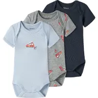 Name it Barboteuse / body marine / bleu clair / gris chiné / rouge sang