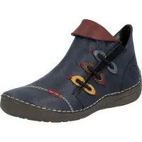 Rieker Bottines bleu marine / chocolat / jaune / bordeaux