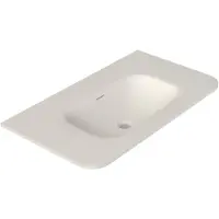 Royal plaza Terra Vasque pour meuble - 101x46x1.2cm - 1 vasque - sans trou de robinet - solid surface - coins arrondis - blanc mat SW1418388