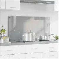 vidaXL Dos de cuisine gris clair 100 x 50 cm Verre trempé