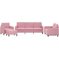 vidaXL 4-pc. Ensemble canapé en velours rose