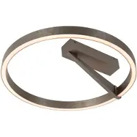Lucide Lampe de plafond à design Applause Ø 40 cm - acier brossé - avec télécommande