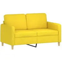 vidaXL Ensemble de canapés 3 pièces avec coussins Tissu jaune clair