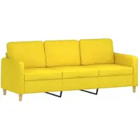 vidaXL Ensemble de canapés 2 pièces avec coussins Tissu jaune clair