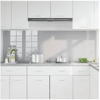 vidaXL : Dosseret de cuisine, 2 pièces, gris clair, 90 x 60 cm, verre trempé