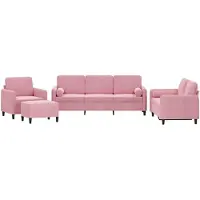 vidaXL Ensemble de canapés 4 pièces avec coussins Rose velours