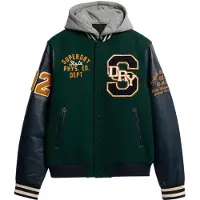 Superdry Veste mi-saison vert foncé / orange / noir / blanc