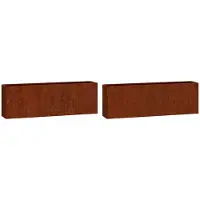 vidaXL Jardinières murales 2 pcs Rouillé Acier corten 53x10x17 cm