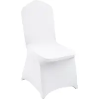 Vevor Housses de Chaise Extensible 100 Pièces pour Sièges sans Accoudoirs Couverture de Chaise Blanche en Polyester et Élasthanne Élastique pour Banquet Mariage Fête Célébration