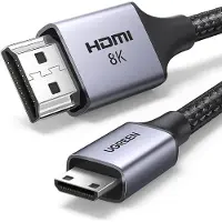 UGREEN mini HDMI (type C) - HDMI (type A) (1 m), Câble vidéo, Gris, Argent