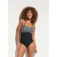 Bonprix Maillot 1 pièce sculptant style croisé, maintien léger