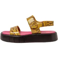 Art pour femme. 11854F4XT003_024 Sandales en cuir 1854F Malaga jaune (41), 3 à 5 cm, Velcro, Casuel