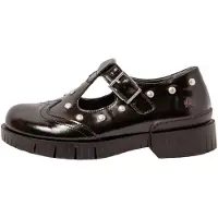 Art pour femme. 11834S201003_001 1834S Chaussures Oxford en cuir noir (42), Plat, 1 à 3 cm, Boucle, Casuel