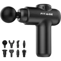 FITAGE Pistolet de massage Mini - 12 accessoires - Appareil de massage professionnel - Pistolet de massage 30 étapes - Appareil de massage - Pistolet de massage