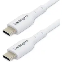 StarTech.com .com Câble de Charge USB-C de 3m, Charge et Synchronisation, 60W (3A) PD, Câble de Charge USB 2.0 pour Ordinateur Portable, Gaine TPE - Cordon de Charge USB C Blanc