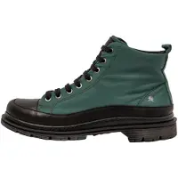 Art unisex. 1189511UN003_001 Bottines en cuir vert foncé (45), Plat, 1 à 3 cm, Lacets, Casuel