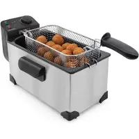 Tomado Friteuse en acier inoxydable - Friteuse à zone froide de 3 litres pour des snacks croustillants