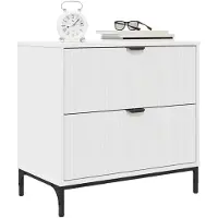 vidaXL Table de chevet Blanc 63,5 x 36 x 61 cm Bois d'ingénierie