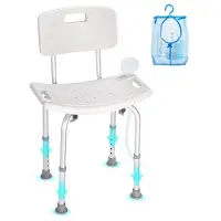 Vevor Siège de Douche Antidérapant Hauteur Réglable 390-520 mm Chaise de Douche Chargeant 158,8 kg Fauteuil de Bain en Alu et PE Aide à la Douche pour Personnes Âgées Femmes Enceintes Salle de Bain