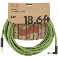 Fender Pure Hemp 18.6ft Angled Instrument Cable Green