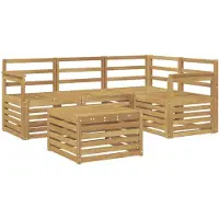 vidaXL - Ensemble de salon de jardin 5 pièces, blanc, en bois d'acacia massif