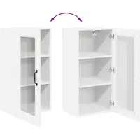 vidaXL Armoire vitrée LUCCA, 2 pièces, blanche, en panneaux de fibres de bois
