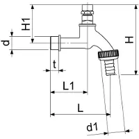 Schlosser Robinetterie. Robinet de vidange avec raccord pour tuyau. Raccord rapide, 3/4 de pouce, finition chromée