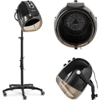 Physa Casque sèche-cheveux - Fonction ionique - sur pied - 1 000 W - noir - 70 °C