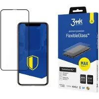 3mk Protection hybrid glass Flexible 2.5D Max for iPhone 11 Pro Max black frame (1 pcs, Apple iPhone 11 Pro Max), Téléphone portable : film de protection, Noir, Transparent