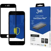 3MK HardGlass Max for iPhone 8 black frame (1 pcs, Apple iPhone 8), Téléphone portable : film de protection, Transparent, Noir