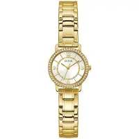 GUESS Montre à affichage analogique 'Lady G' or / transparent / blanc