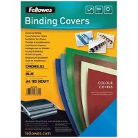 Fellowes Chromolux - Papier cartonné - brillant - A4 (210 x 297 mm) - bleu - 250 g/m² - 100 unités couverture à reliure