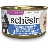 Schesir Thon aux sprats dans un bouillon pour chats 12x70 g