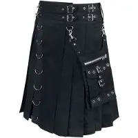Heartless Jupe mi-longue Gothic de - Calle Kilt - S - XXL - pour Homme - noir - Taille M