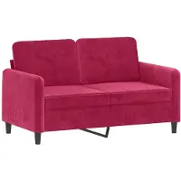 vidaXL Canapé à 2 places Rouge bordeaux 120 cm Velours