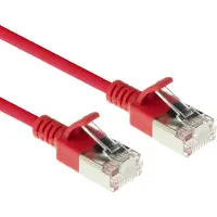 ACT Red 2 meter LSZH U/FTP CAT6A datacenter slimline patch cable snagless with RJ45 connectors (DC7502)