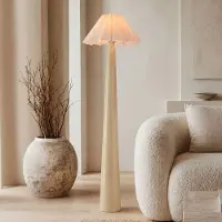 LumenXL Lampadaire Maude avec abat-jour plissé en lin - beige